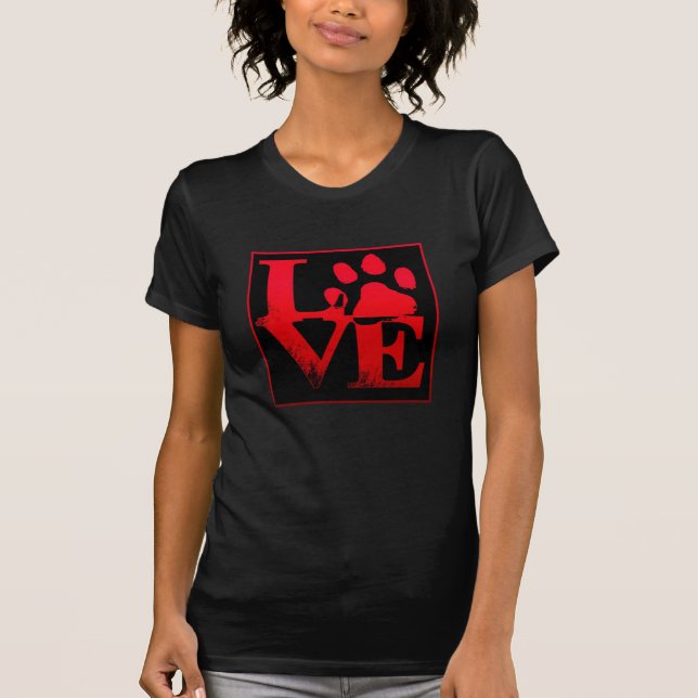 T-shirt Logo Red Love Paws (Devant)