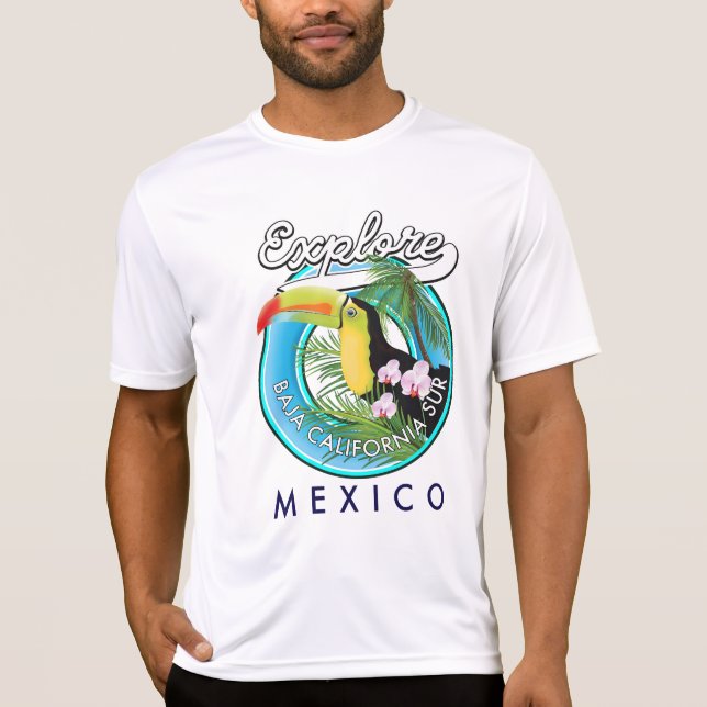 T-shirt Logo rétro de Baja California Sur Mexico (Devant)