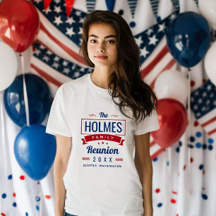 T-shirt Logo Retro Moderne Famille Reunion