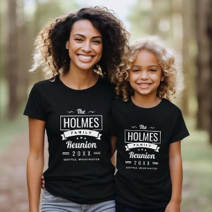 T-shirt Logo Retro Moderne Famille Reunion