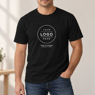 T-shirt Logo Rond Noir Nom de l'Entreprise Localisation