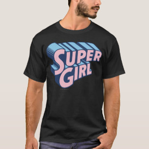 T-shirt Logo rose et bleu supergirl