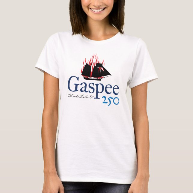 T-shirt Logo rustique DAR Gaspee250 (en blanc) (Devant)