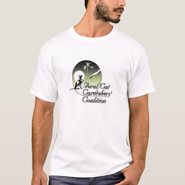 T-shirt Logo sauvage blanc de gardiens de chat aucune (Devant)