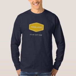 T-shirt Logo Simple Avec Texte Business Marine Bleu