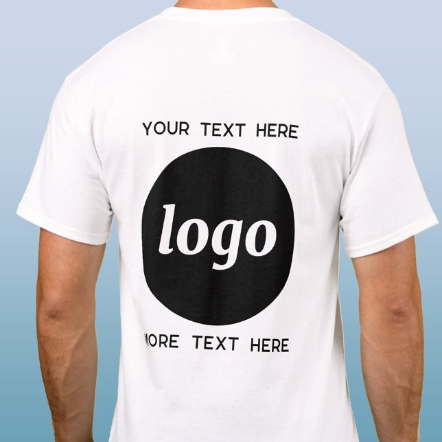 T-shirt Logo Simple Avec Texte Professionnel Promotionnel (Logo with custom text business promotional t-shirt)
