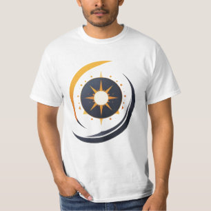 T-shirt Logo Sun : Black and Yellow Swirl