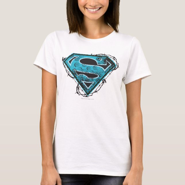T-shirt Logo Supergirl Barbed Wire and Flowers (Devant)