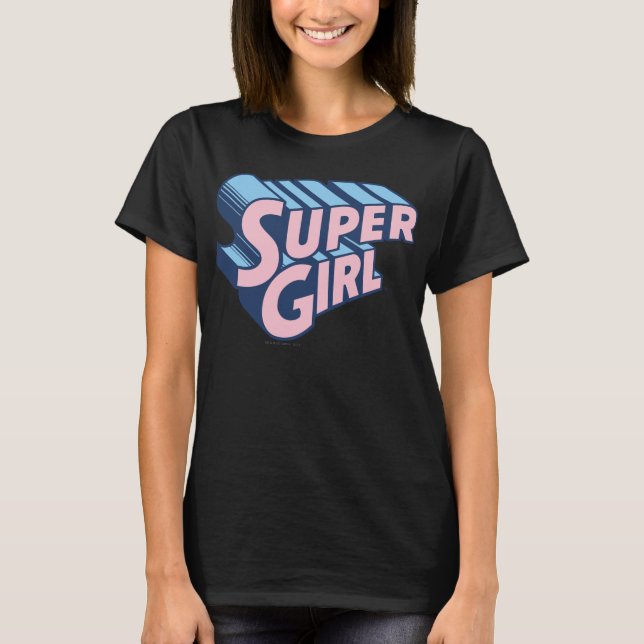 T-shirt Logo Supergirl rose et bleu (Devant)