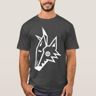 T-shirt Logo Tête Coyote Kachina Texture Blanche
