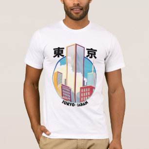 T-shirt logo Tokyo Japon paysage urbain