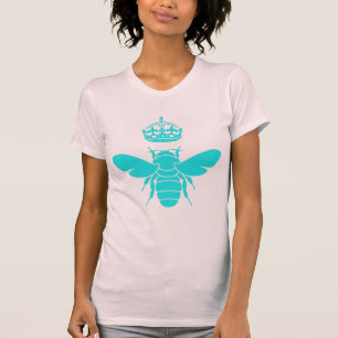 T-shirt Logo turquoise intelligent de reine des abeilles
