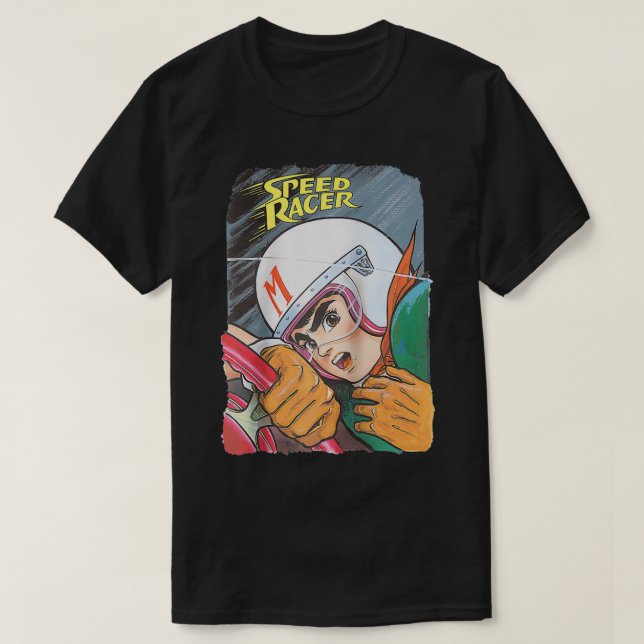 T-shirt Logo US Manga Speed Racer Fermer 01 Blanc (Design devant)