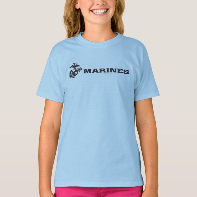 T-shirt Logo USMC - Noir (Devant)