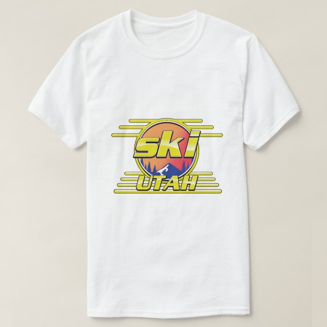 T-shirt Logo Utah Ski des années 1980 (Design devant)
