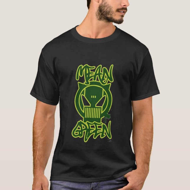 T-shirt Logo vert moyen (noir) (Devant)