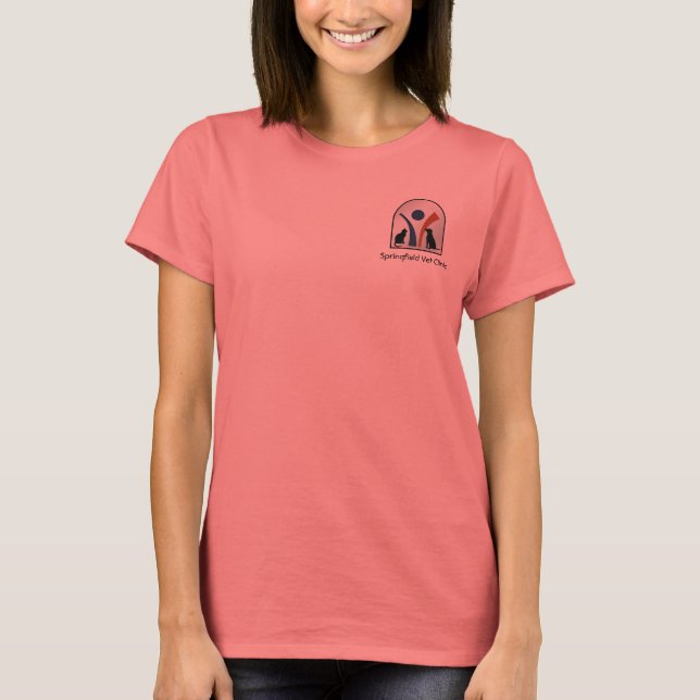 T-shirt Logo vétérinaire personnalisé avec chat et chien (Devant)