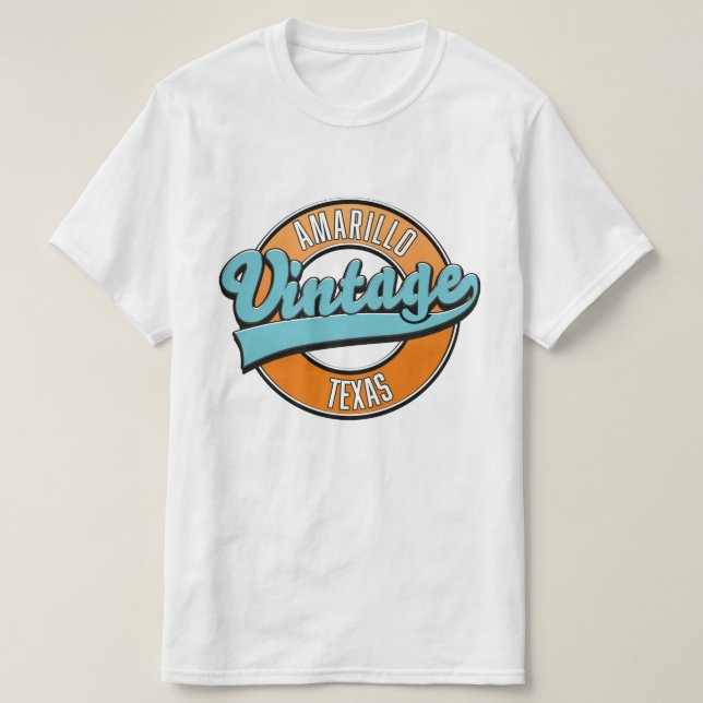 T-shirt Logo vintage Amarillo Texas (Design devant)