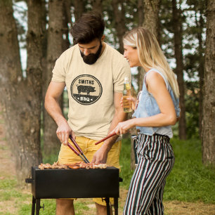 T-shirt Logo vintage BBQ Black Tan Pig Perdu