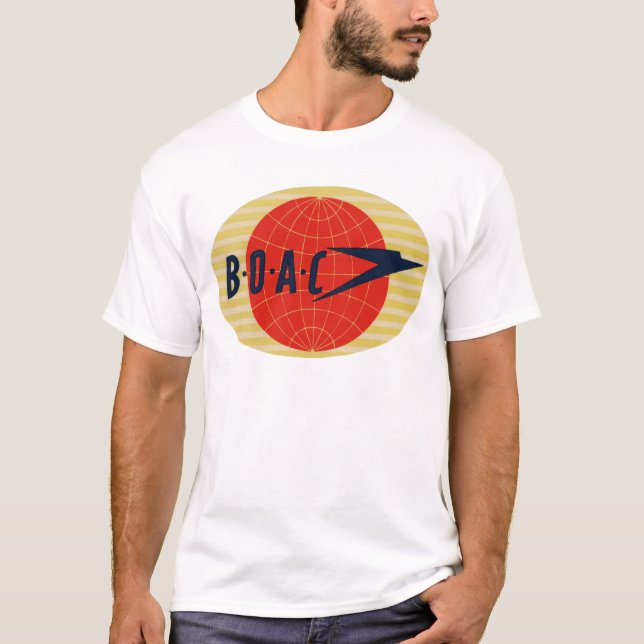 T-shirt Logo vintage de ligne aérienne de BOAC (Devant)