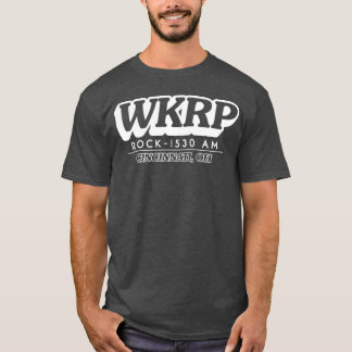T-shirt Logo WKRP contour blanc ami rétro