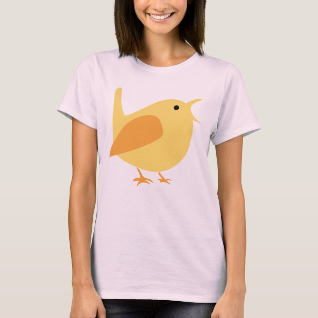 T-shirt L'oiseau adorable de chant teignent en nouant le (Devant)