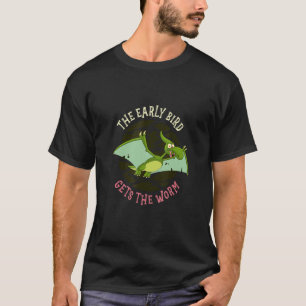 T-shirt L'oiseau matinal attrape le ver Animal Ptérodactyl