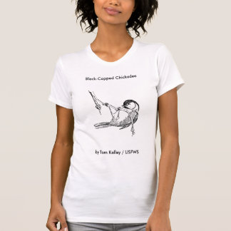 T-shirt L'oiseau/Noir-A couvert le Chickadee, ch