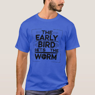 T-shirt L'oiseau primitif obtient la sagesse du ver drôle