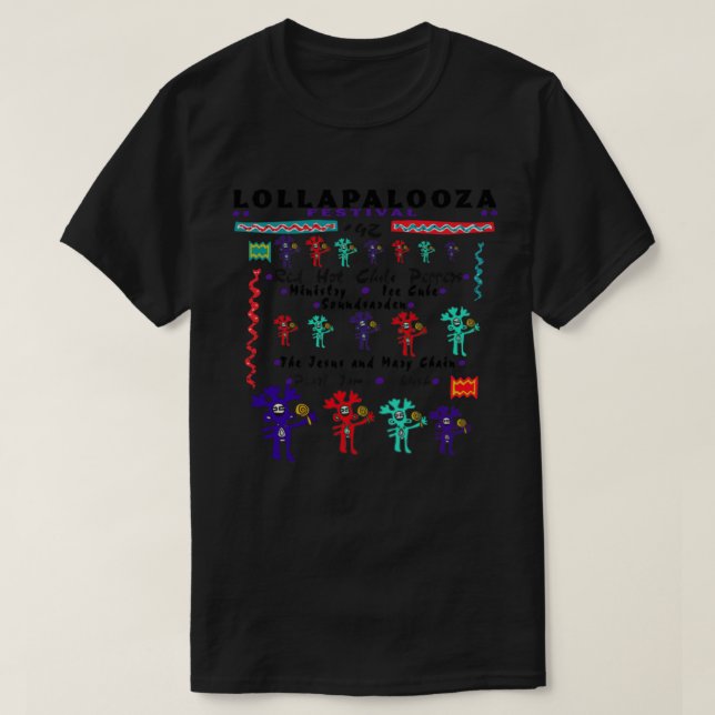 T-shirt Lollapalooza Festival Red Hot nChili Peppers   (Design devant)