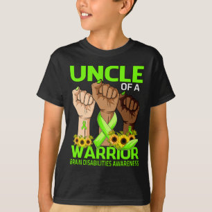T-shirt L'Oncle De La Main D'Un Guerrier Handicap Cerveau