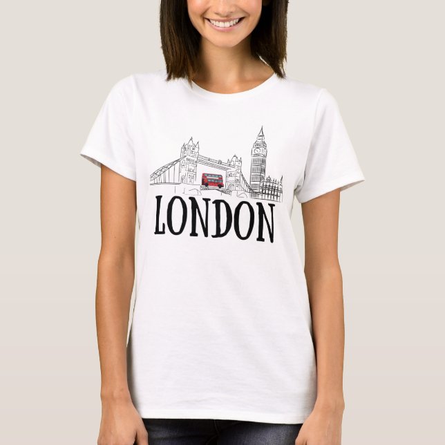 T-shirt London Skyline/London Tourist Gift/London Hometown (Devant)