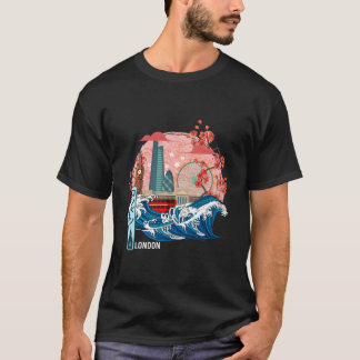 T-shirt London Uk Japanese Great Wave Kanagawa