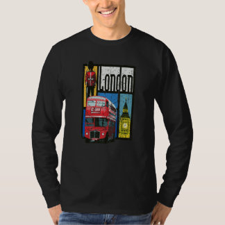 T-shirt Londres Angleterre Big Ben Double Decker Queens Gu
