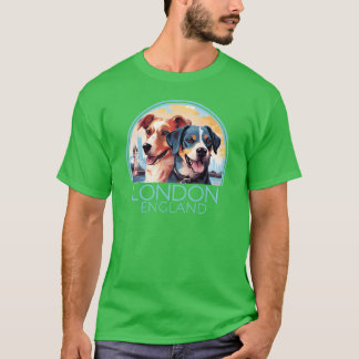 T-shirt Londres Angleterre Chiens mignons Amoureux de les