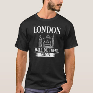 T-shirt Londres Angleterre City Skyline Map Voyage