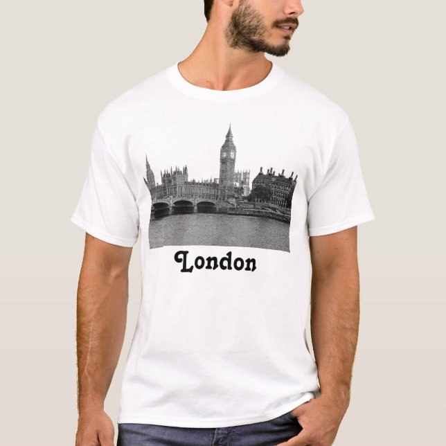 T-shirt Londres Angleterre Royaume-Uni Skyline Etché (Devant)