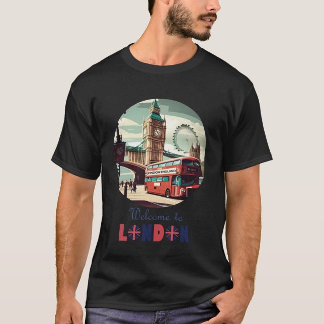T-shirt Londres Angleterre Souvenir Tourisme Pour Hommes F (Devant)