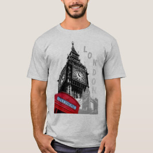 T-shirt Londres Big Ben Horloge Tower Pop Art moderne Élég