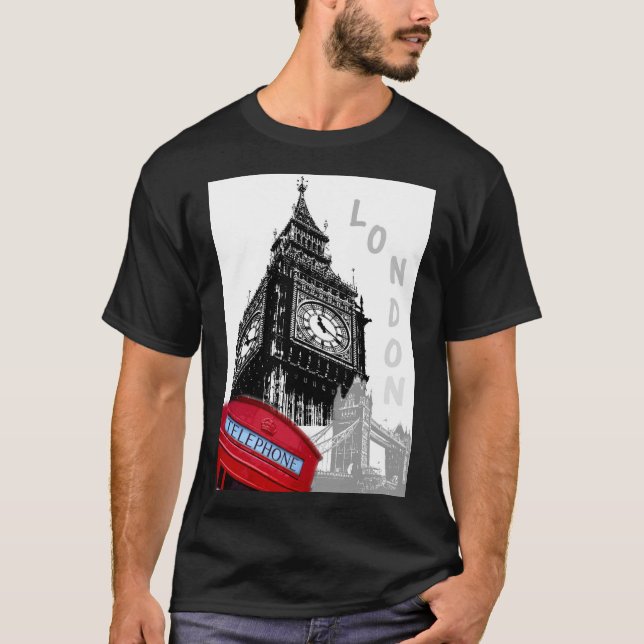 T-shirt Londres Big Ben Moderne Elégant Pop Art tendance (Devant)
