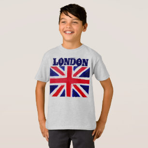 T-shirt Londres Black Modern Boys Angleterre Royaume-Uni