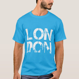 T-shirt Londres en détresse avec silhouette de monuments c