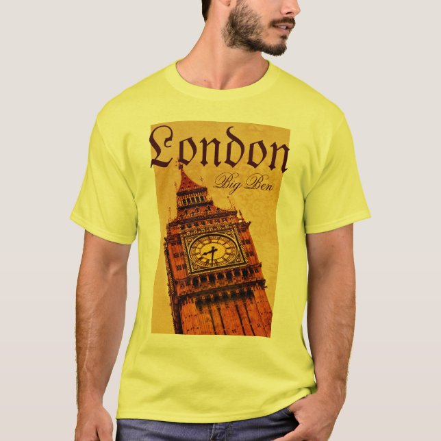 T-shirt Londres, grunge de Big Ben (Devant)