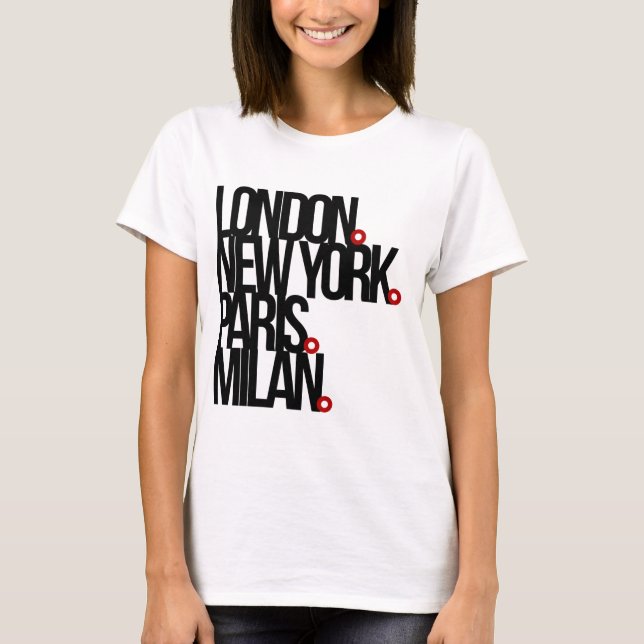 T-shirt Londres New York Paris Milan (Devant)