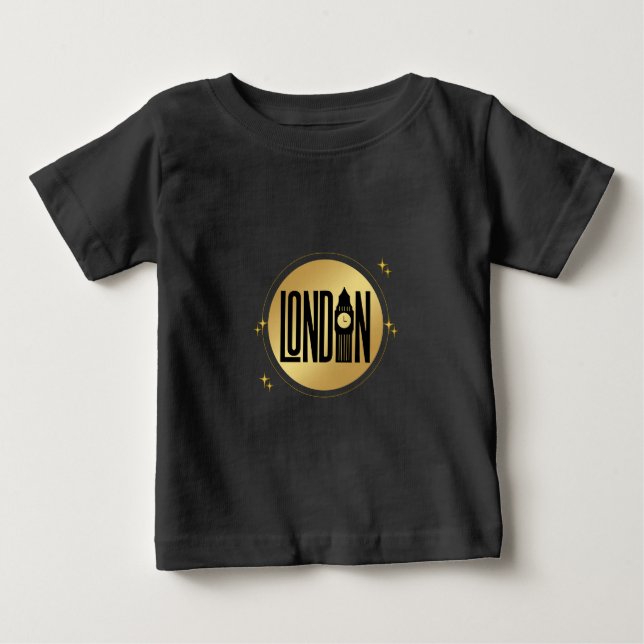 T-shirt Londres noir et or, repère, mode (Devant)