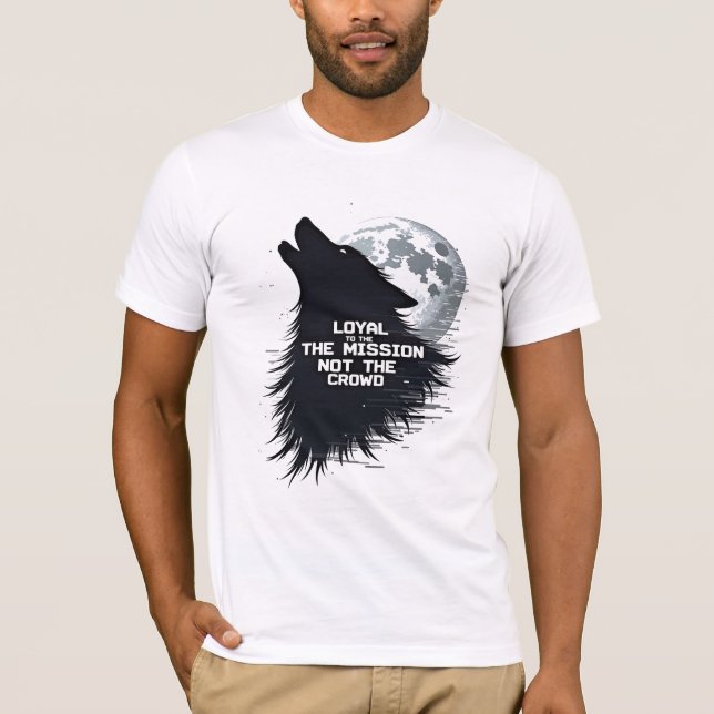 T - Shirt Lone Wolf Glitch Moon - Mission Over Cro (Vorderseite)