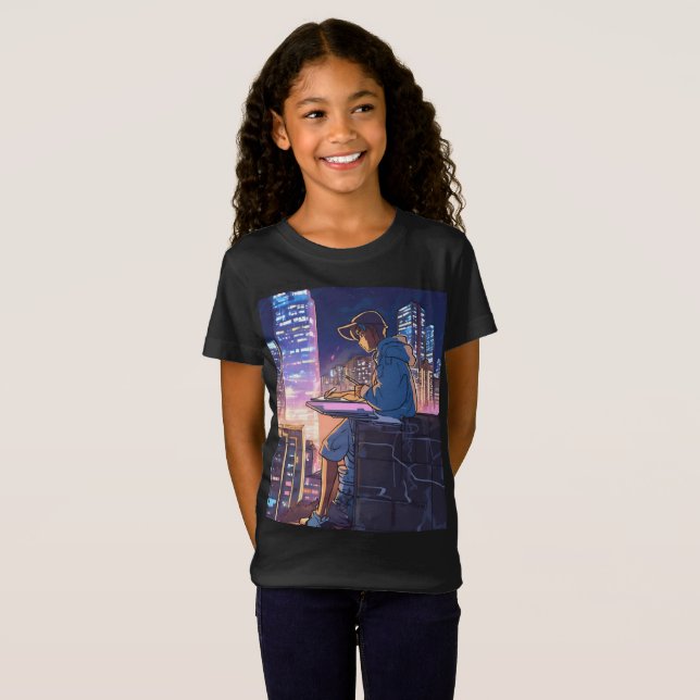 T-Shirt Lonely Anime Girl (Devant entier)