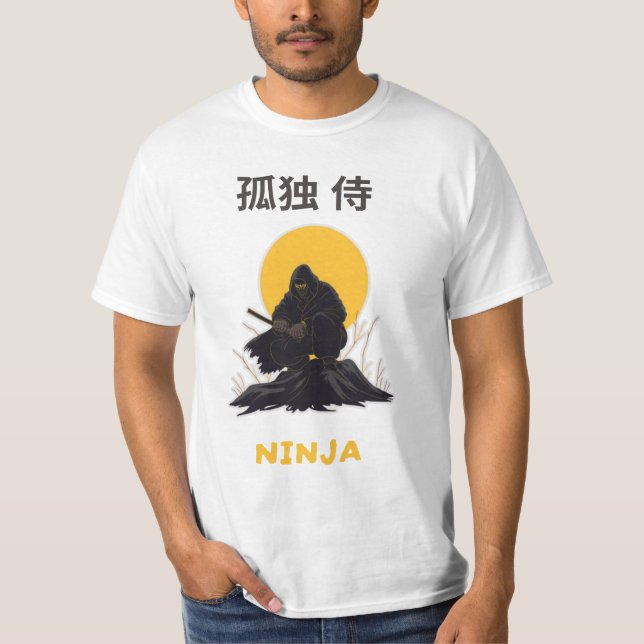T-shirt Lonely Ninja Samurai Art Design (Devant)