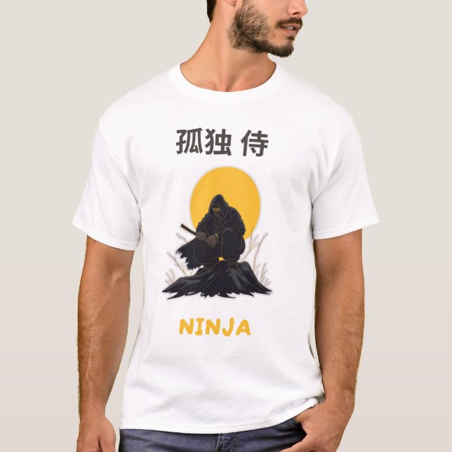 T-shirt Lonely Ninja Samurai Art Design (Devant)