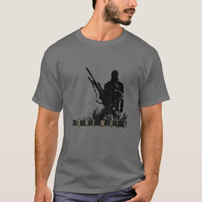 T-shirt LONEWOLF - Sniper noir (Devant)